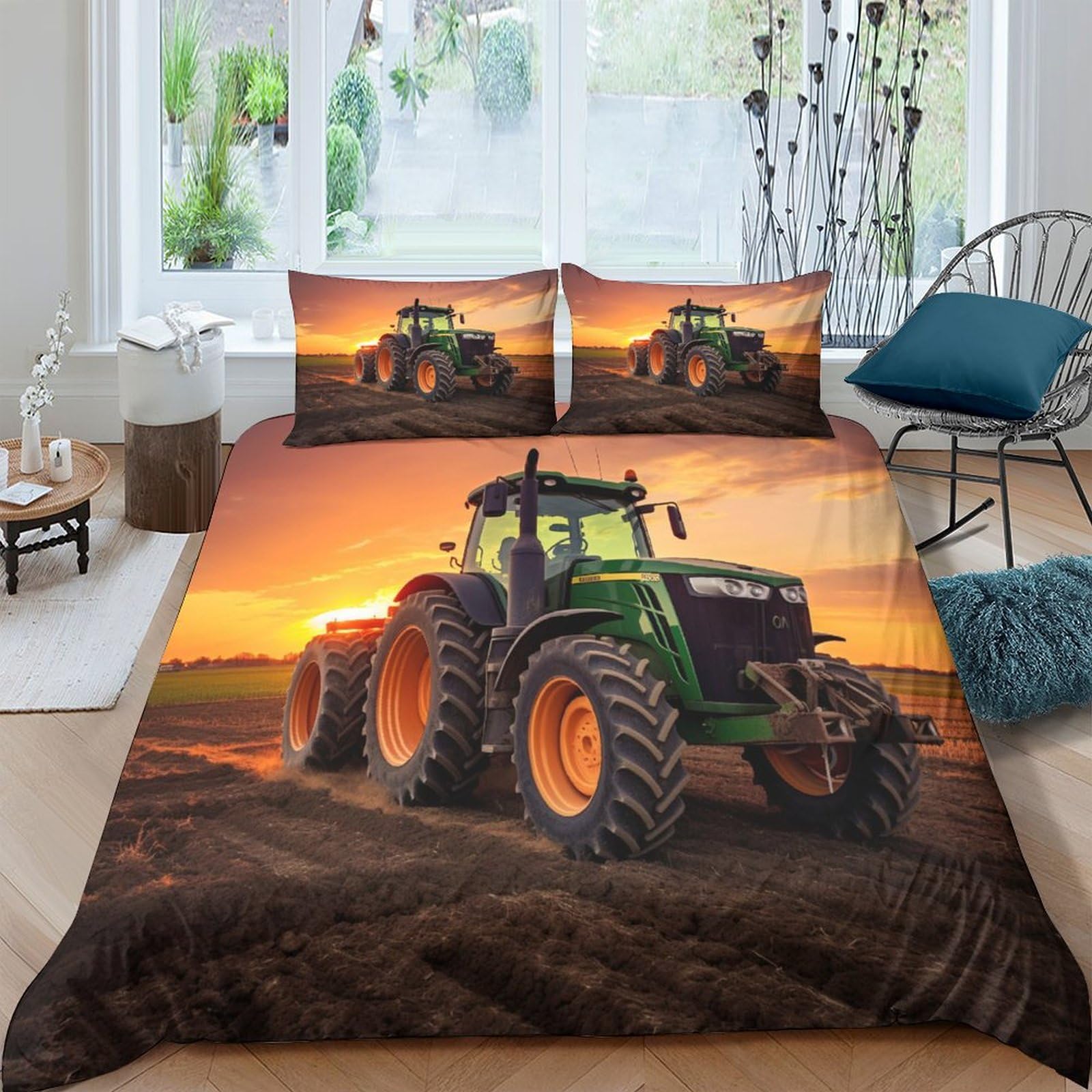 Parure de lit machine lourde 3 pièces King 220x240 cm en microfibre