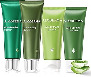 Aloderma Juego de limpiador de aloe, 4 piezas...