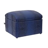THE CREW FURNITURE Treasure Chest Storage Ottoman Mystic Blue