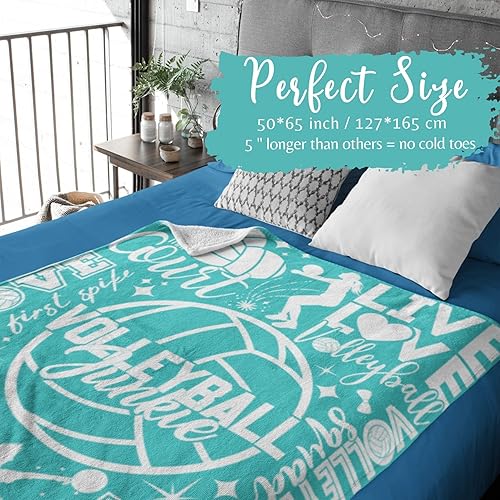 Miniatura 6 de InnoBeta Regalos de voleibol para adolescentes y equipo, manta de voleibol - 50 x 65 pulgadas (verde azulado)