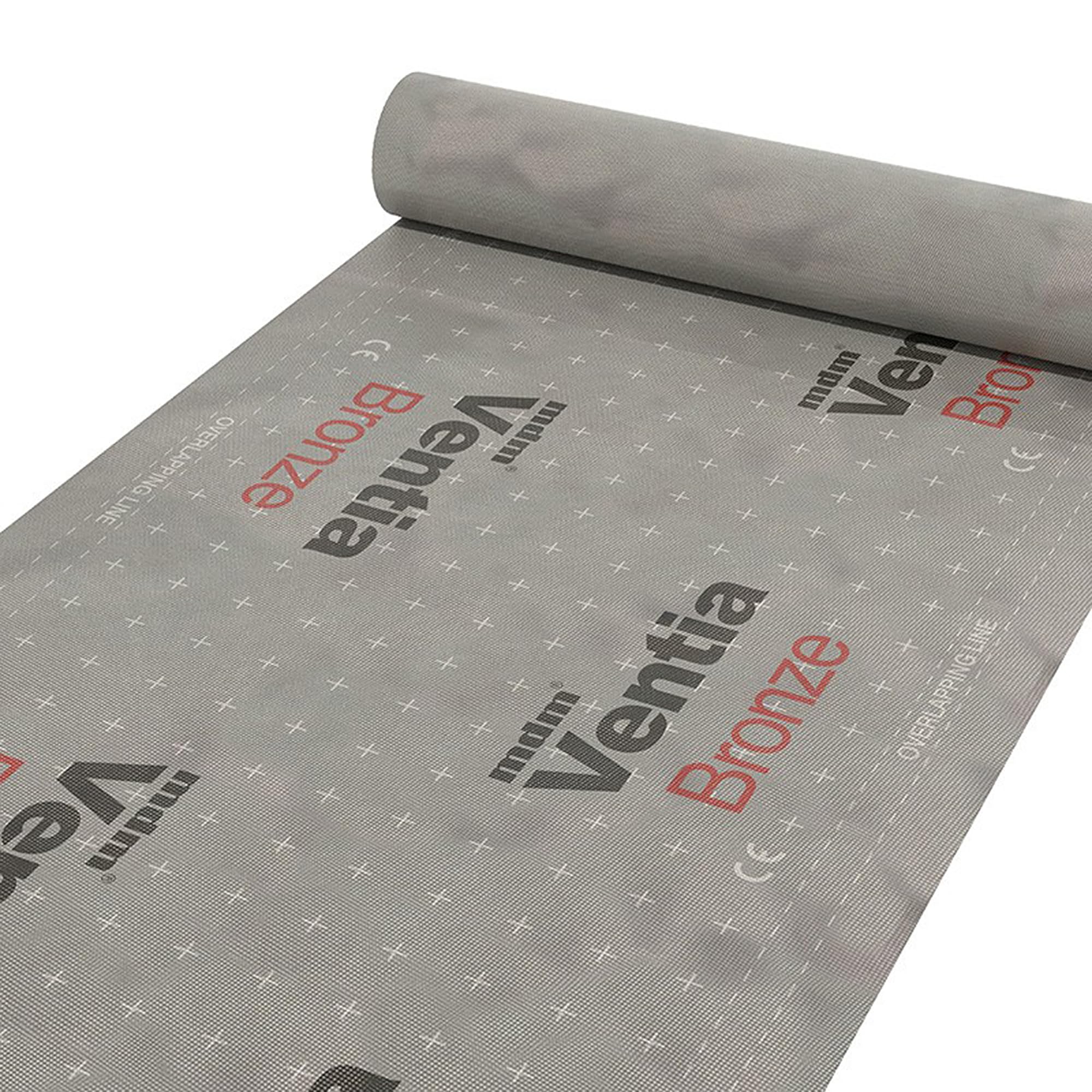 Unterspannbahn Ventia Bronze 130 g/m² für Dach, Diffusionsoffene, Wasserdichte & UV-beständige Dachfolie, für Schutz gegen Feuchtigkeit, Dachbahn, Unterdeckbahn, 15 m² ohne Selbstklebekanten