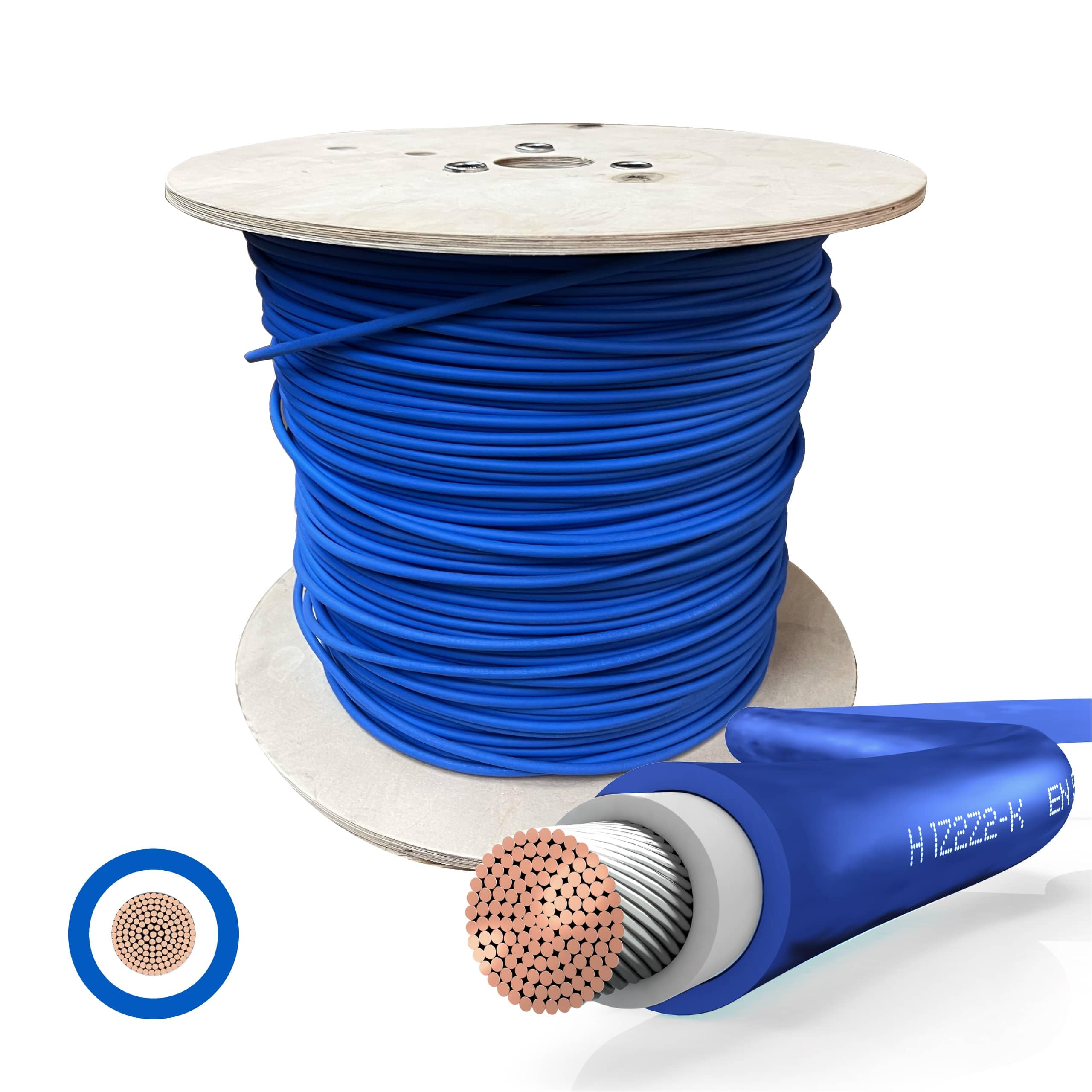SOLARTRONICS Meterware Solarkabel 6mm² 500m Flexibel, Robust, Blau | PV Kabel Verlängerung für Solaranlage, H1Z2Z2-K, UV-Beständig, Wetterfest, Flexibel, TÜV Rheinland, Made in Germany