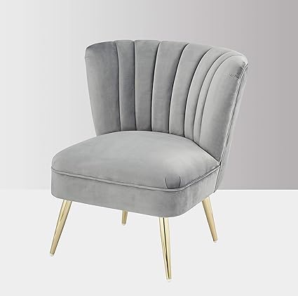 Grey velvet cocktail chair Outlet