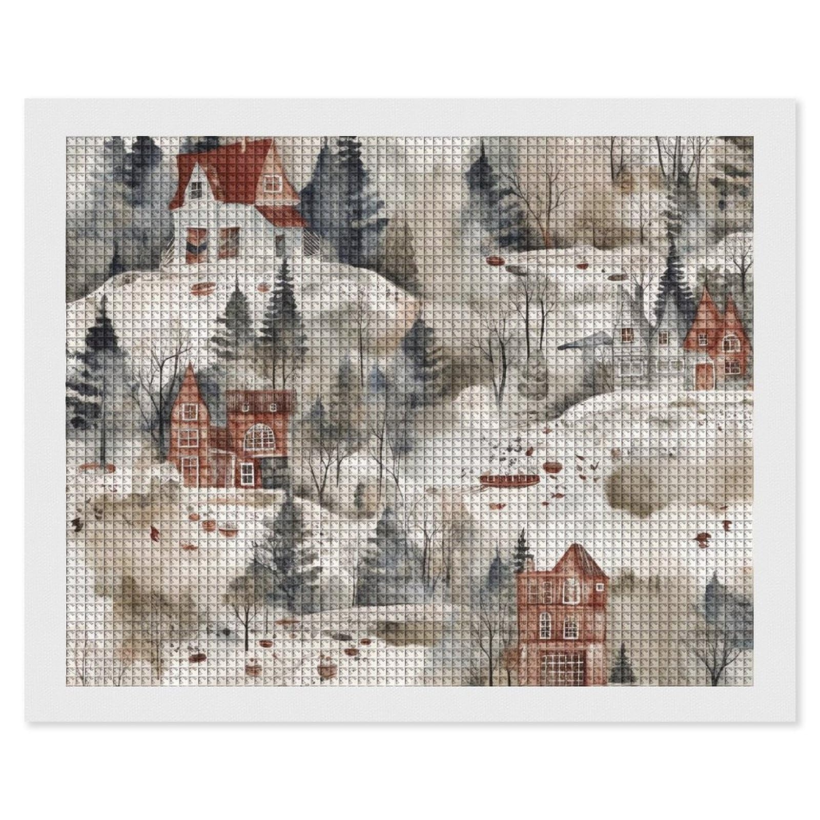 House on Lake Diamond Art Kits for Adults, DIY 5D Diamonds Painting Kits for Beginner, Round Full Drill Diamond Dots Painting, 16"x20" Diamonds Pictures Gem Art and Crafts Wall Decor