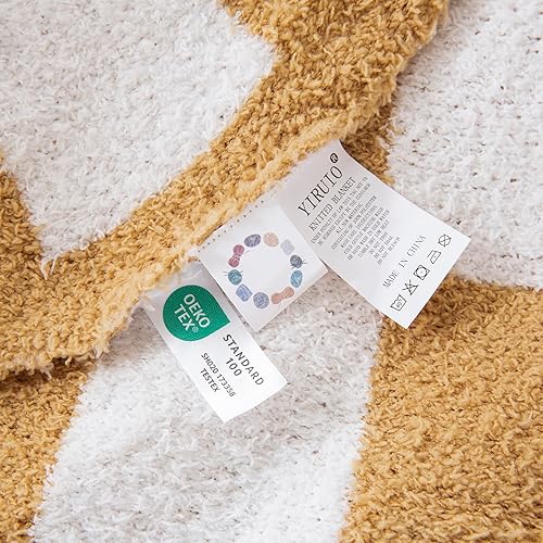 Miniatura 7 de YIRUIO Throw Blankets Checkerboard Grid Chessboard Gingham Warmer Comfort Reversible Microfiber Shaggy Cozy Decor for Home Bed Couch (Burnt Orange,