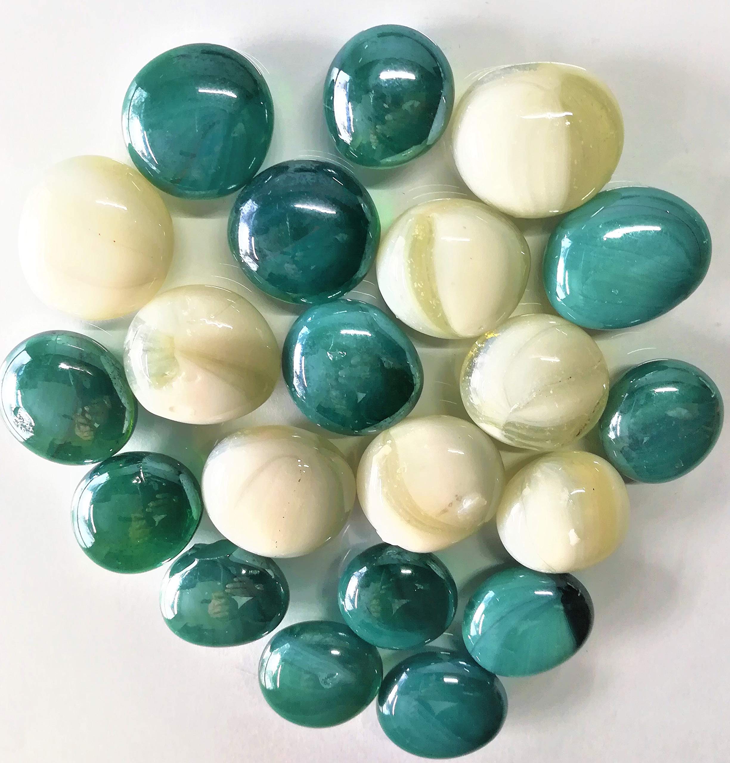 OMI Mixed Green and White Opaque Round Glass Pebbles, Vase fillers Stone, Bead for Decorative vase, Fountain, Table, Aquarium (400g - Approx 50 Pieces) (B08YWSFSK1) Amazon Price History, Amazon Price Tracker