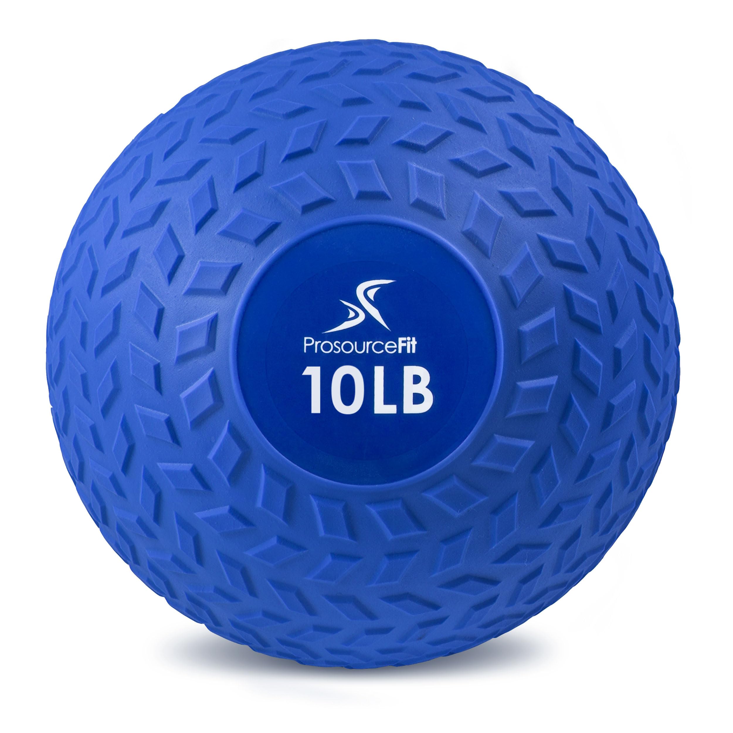 ProsourceFit Slam Medicine Ball, Tread Textured Grip Dead Weight Balls for Strength and Conditioning Exercises, Cardio and Core Workouts, 10lb, Blue