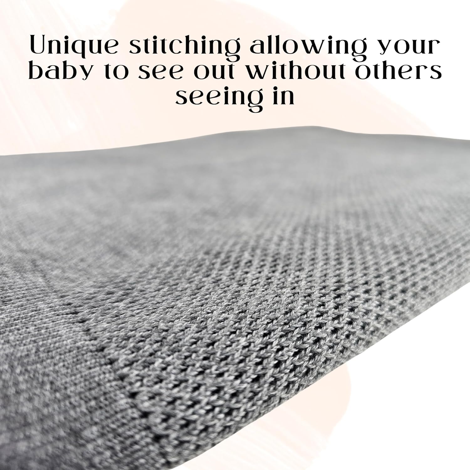 Peekaboo Knit Breathable Nursing Cover Up For Breastfeeding - Soft Organic Cotton & Cashmere Breast Feeding Covers For Women - Privacy Feature - Includes Mesh Laundry Bag (Grey) image 2 of 9 B0CSXGYF6D