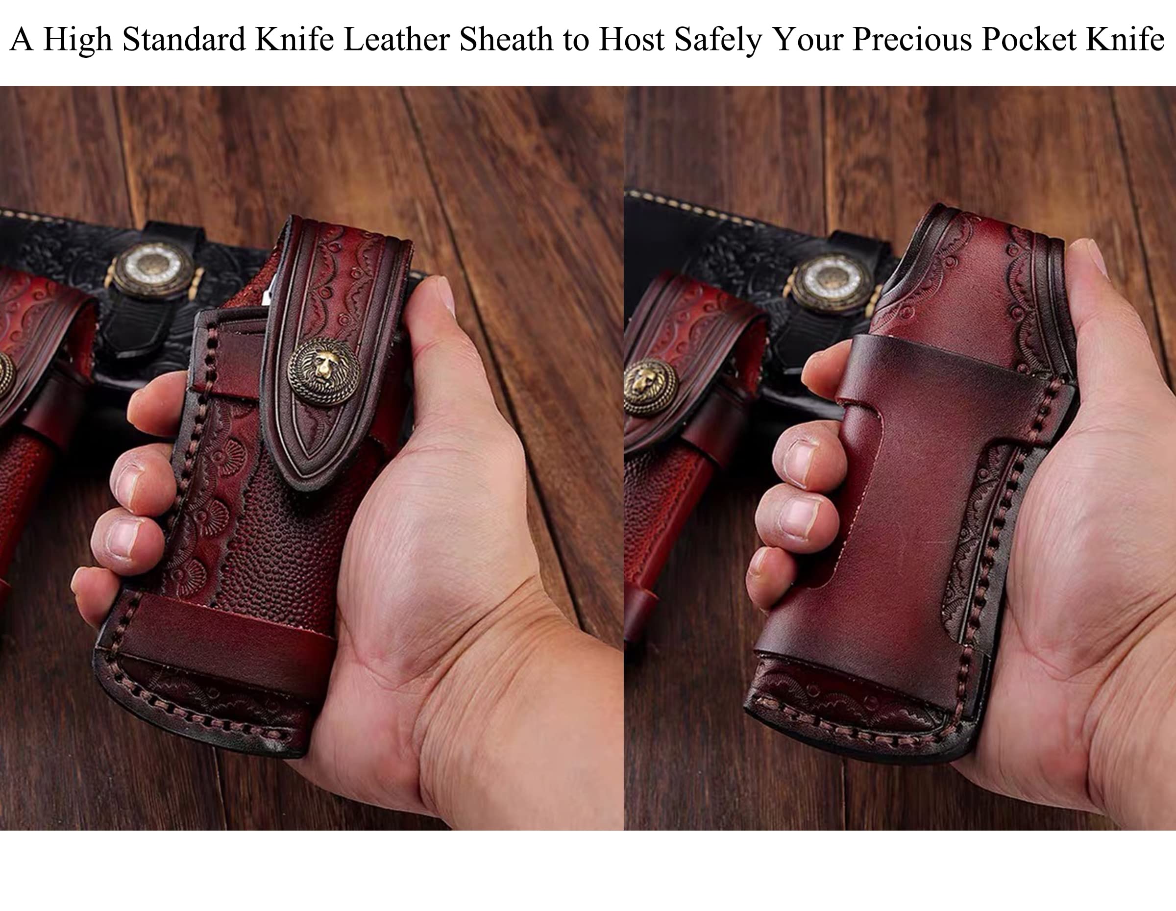 Pocket Knife Sheath, Leather Knife Sheaths for folding knife