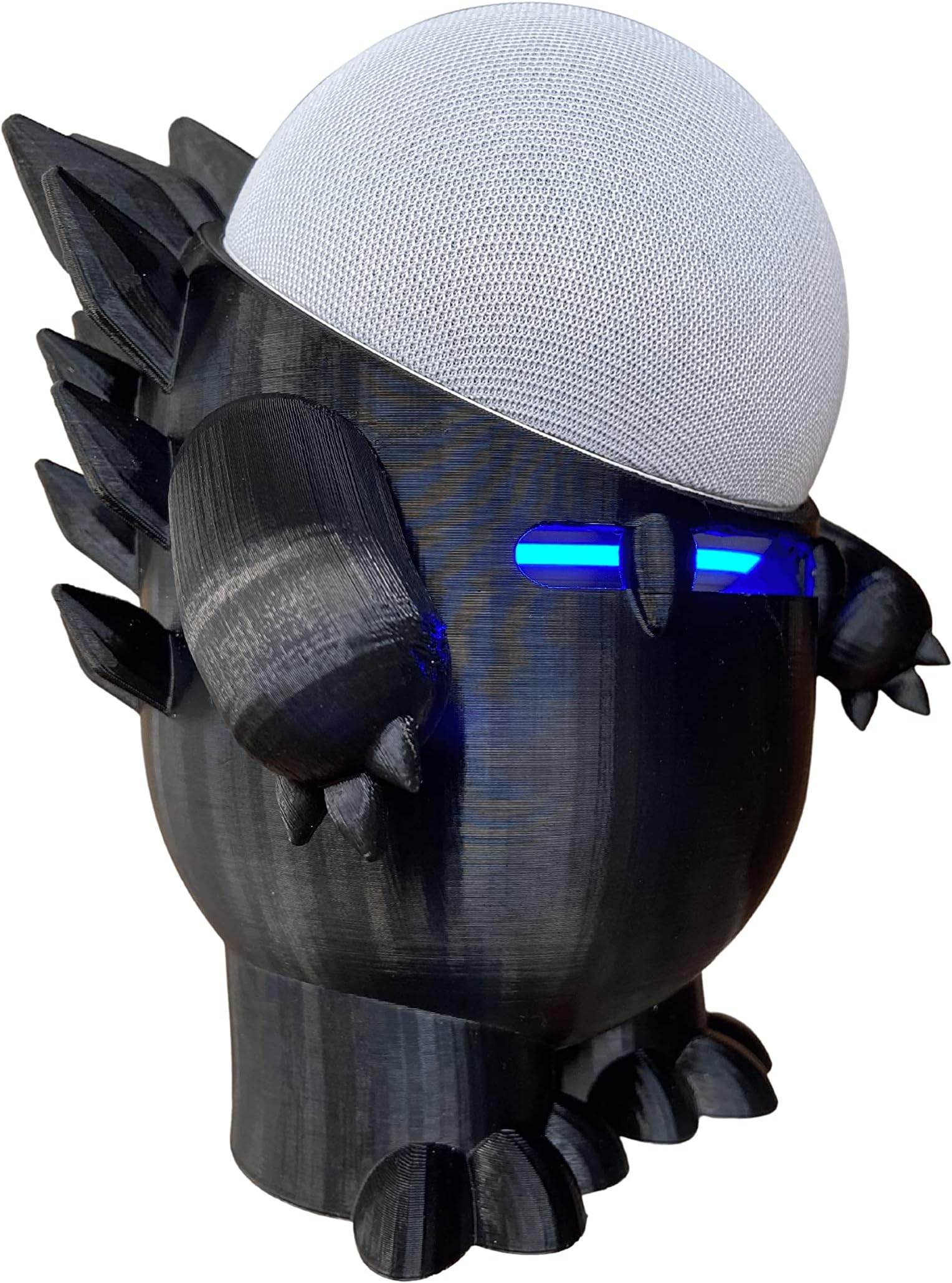 SplinTable Stand Holder Compatible with Amazon Alexa Smart Speaker Echo Dot (4th and 5th gen.) and Apple HomePod Mini, Echosaurus Style (Black)