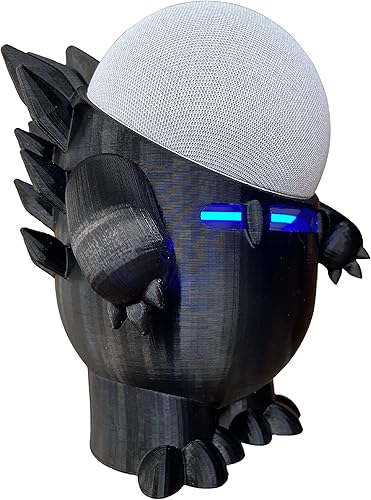 Splin Soporte de mesa compatible con Amazon Alexa Smart Speaker Echo Dot (4ª y 5ª generación) y Apple HomePod Mini, estilo Echosaurus (negro)