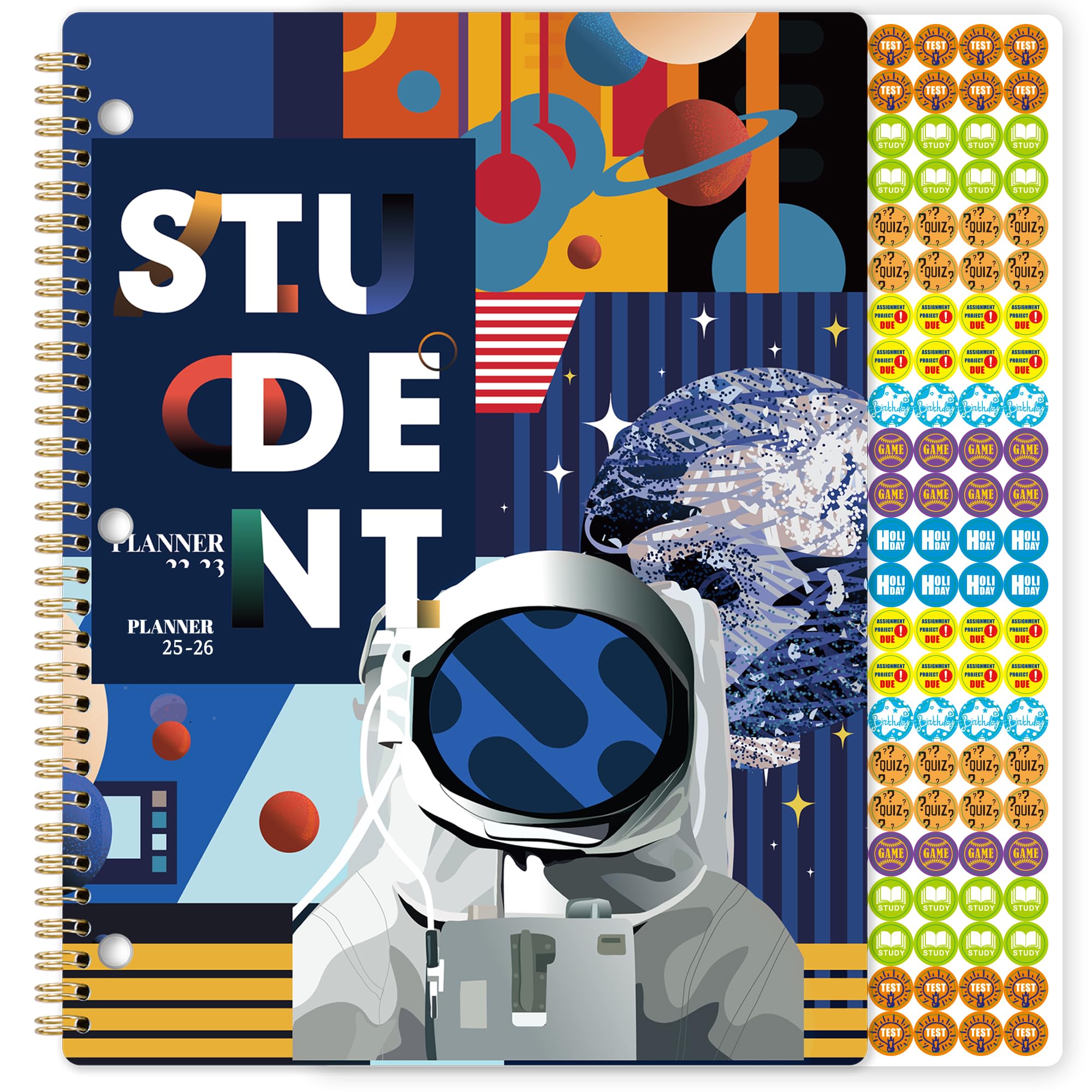 Student Planner 2025-2026 - July 2025 - June 2026, 9'' x 11'', 2025-2026 Academic Year Planner for Middle or High School, Planning Stickers