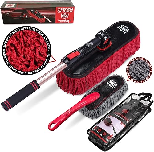 Escoba para Coche Exterior Sin Arañazos, Escobas para Coche con Mango Extensible para Limpieza Exterior, Kit de Cepillos de Detalle para Camiones,