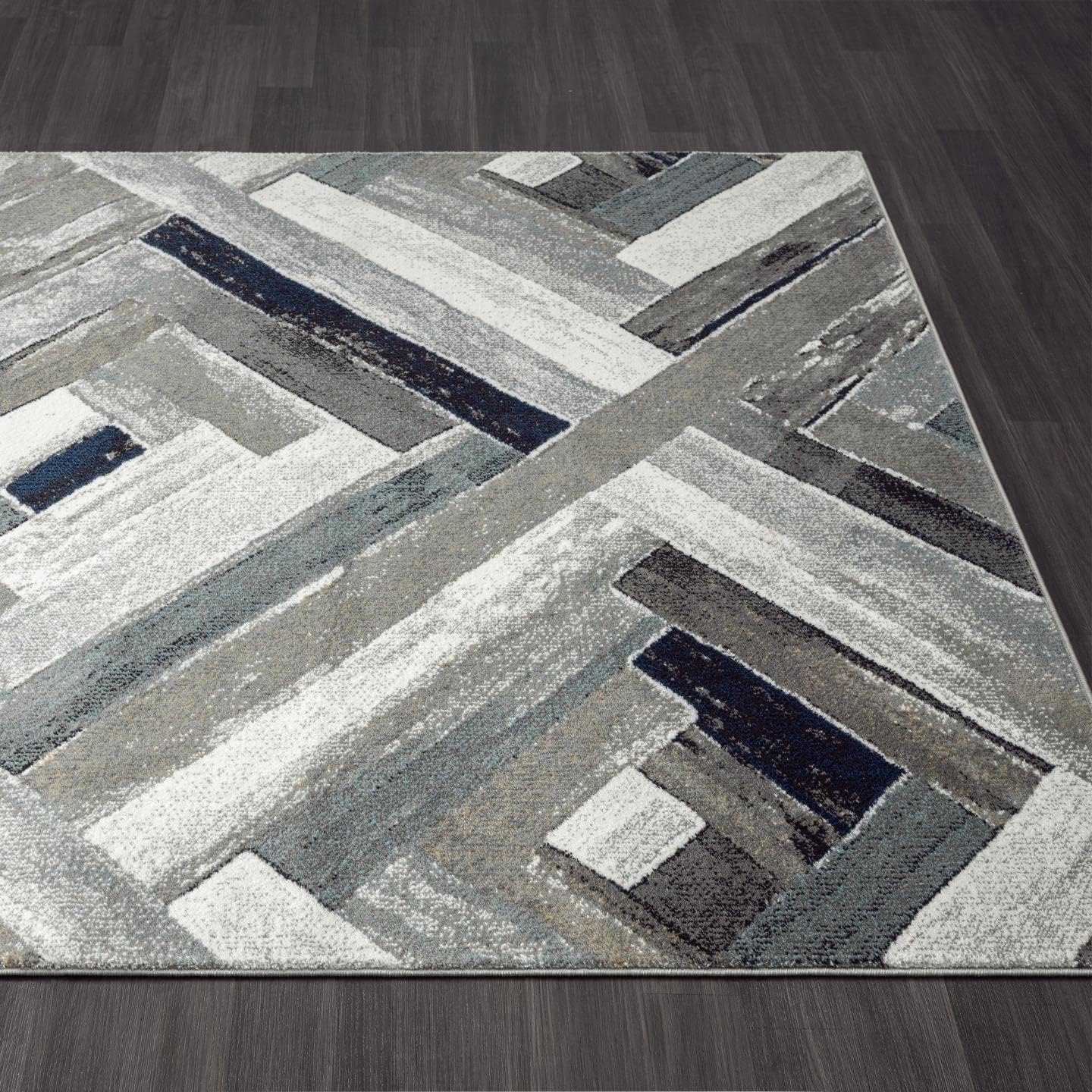 LUXE WEAVERS Modern Abstract Wood Carpet Geometric Gray 2x3 Area Rug