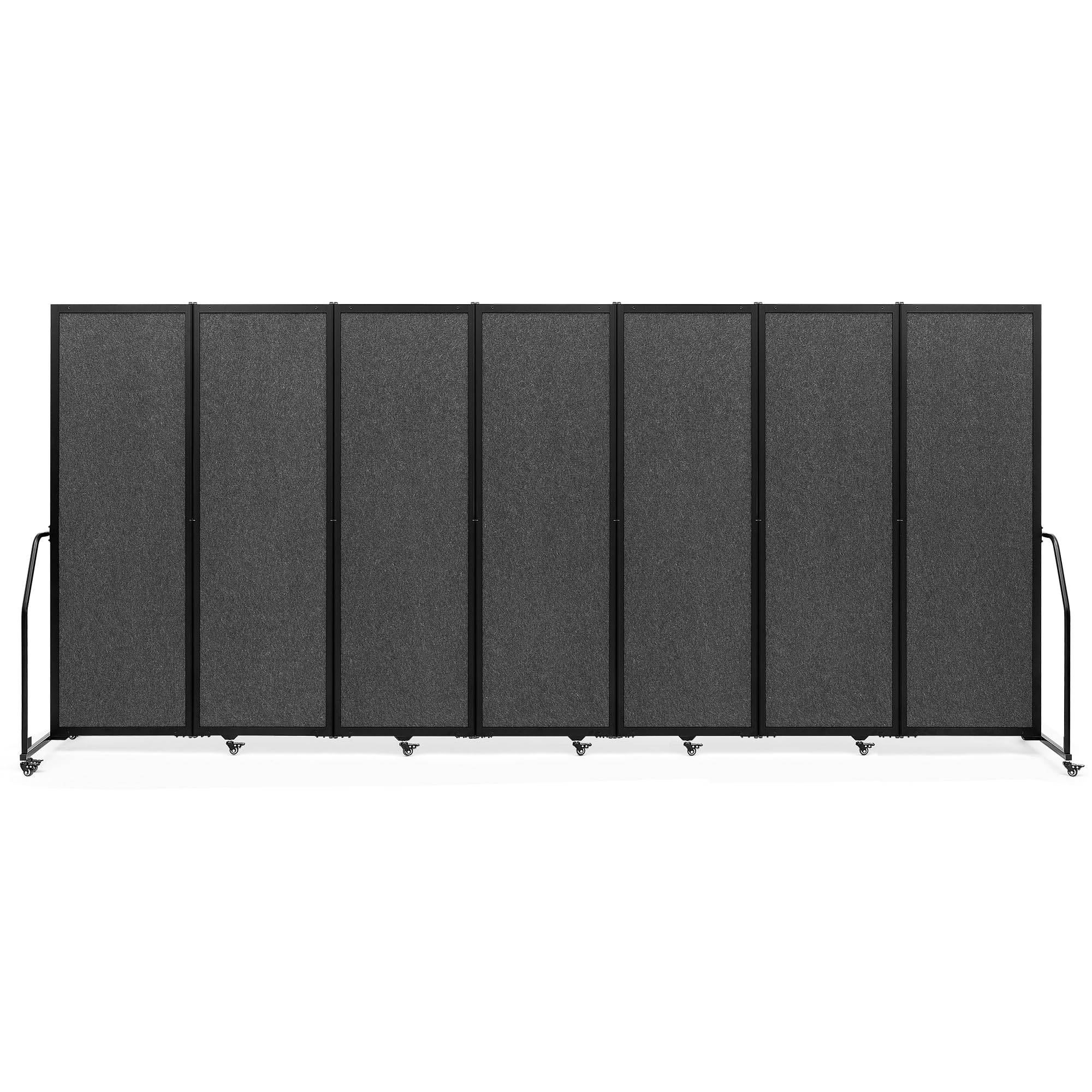 Artigwall Foldable Privacy Screens Rolling Room Partition with arms Versatile Freestanding Dividers for Hospitals Clinics Nursing Homes Offices 7 Panel, Dark Gray