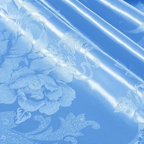 Miniatura 8 de Tela jacquard de satén, 49 pulgadas de ancho con patrón de peonía brillante y sedosa tela de brocado para vestido, camisas, mantel, camino de mesa,