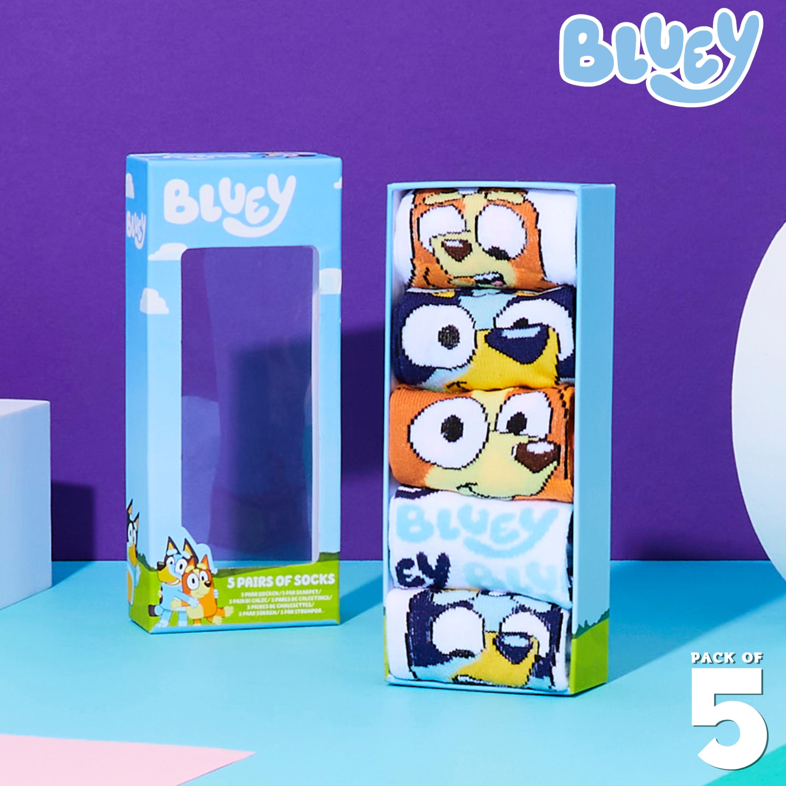 BlueY Calzini Bambina EU 27-30, Pacco da 5 Calze Calde, Traspirante Calze Bambino, Idea Regalo Accogliente