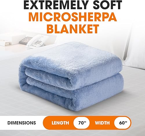 Miniatura 3 de Cheer Collection Manta de microsherpa para sofá, dormitorio, sala de estar, viajes, terciopelo suave de lujo, decoración elegante del hogar, manta
