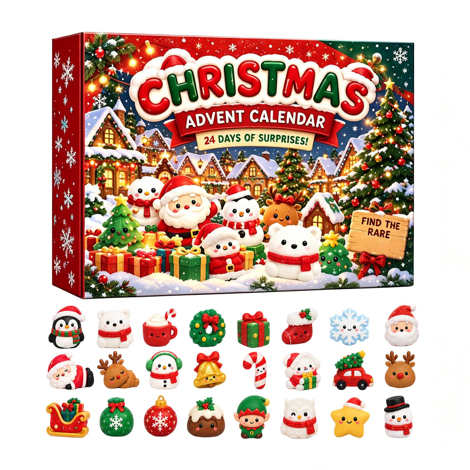 Squishy Advent Calendar 2026 Christmas Countdown Toy Mystery Gift Set,I