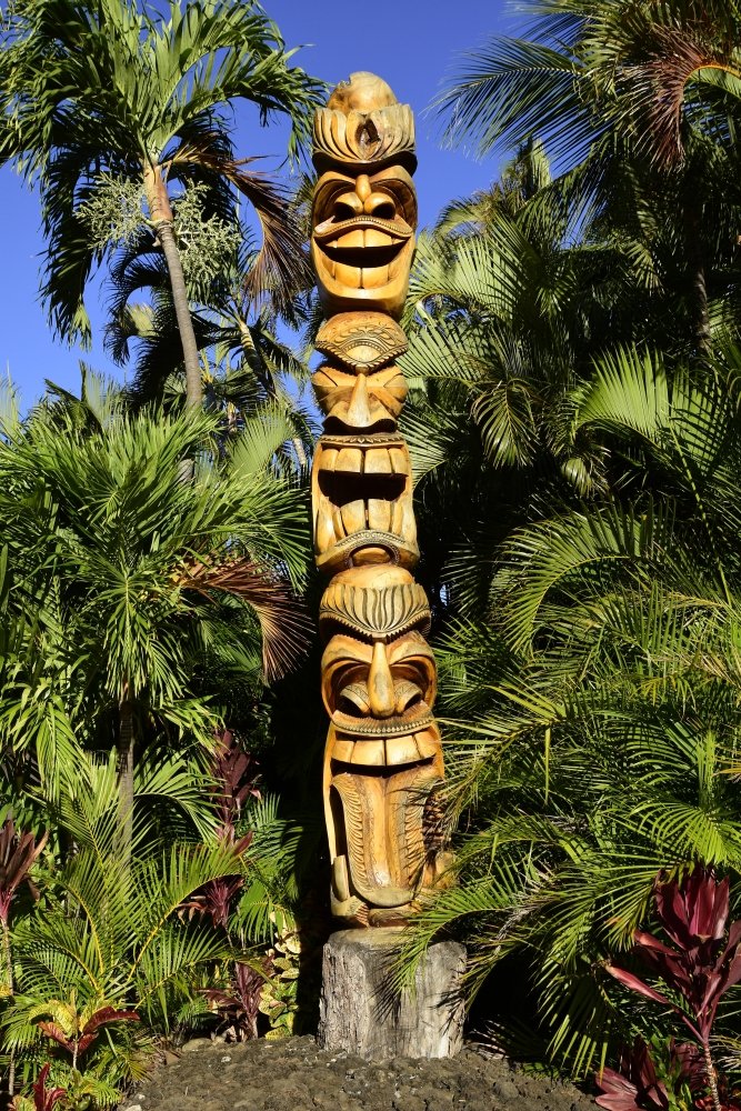 ハワイ トーテムポール風 木製インテリア Native american totem