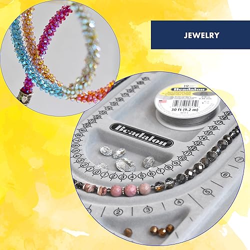 Miniatura 8 de Beadalon Alambre de cuerda de cuentas de acero inoxidable de 19 hebras, 015 pulgadas  0.015 in, negro, 100 pies  101.7 ft