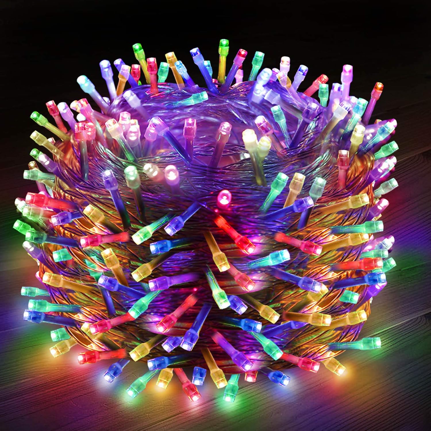 Abkshine 500 LED Multiclored Christmas Light Outdoor, 328Ft Plug in Extra Long