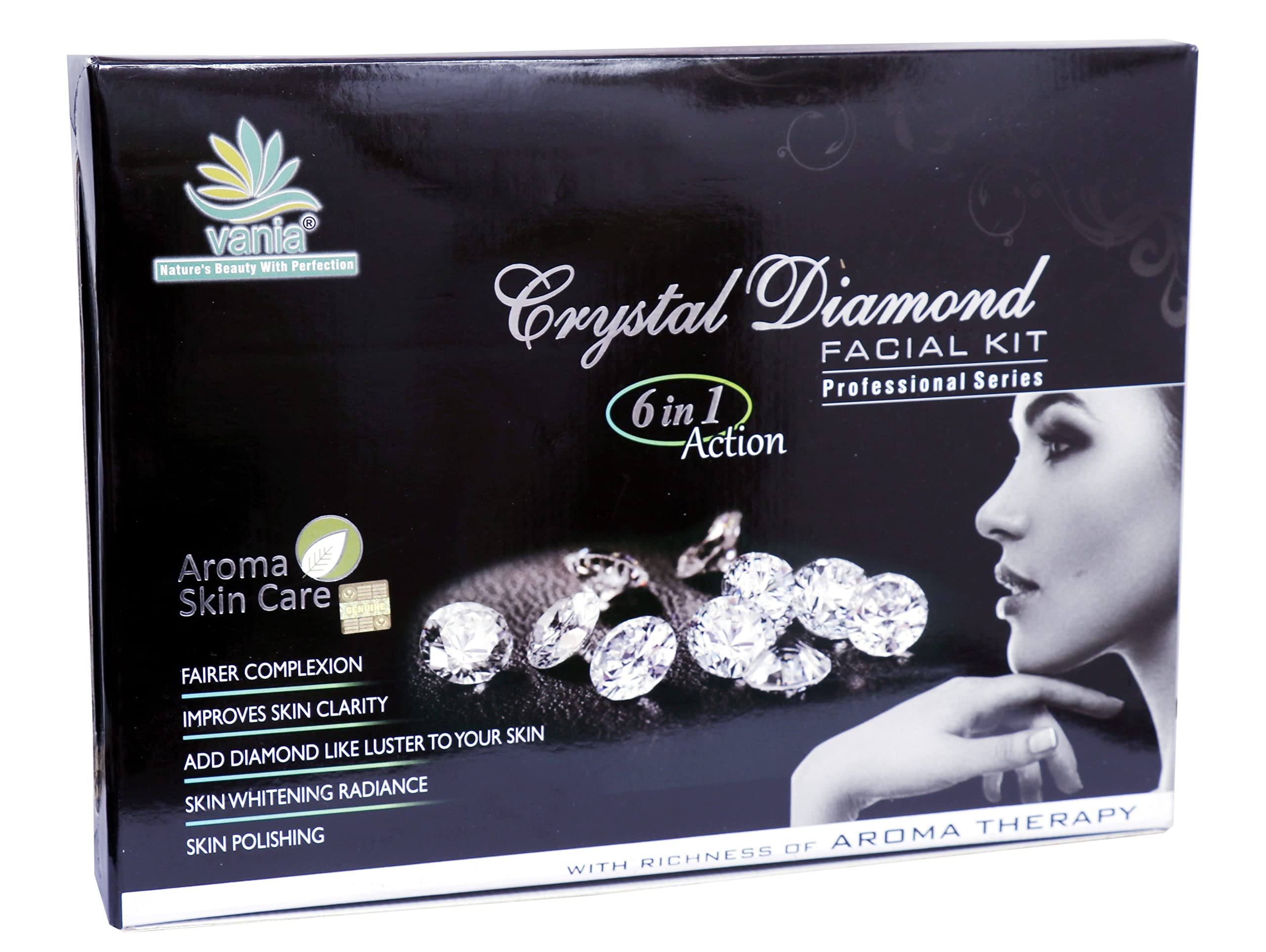 Crystal Diamond Facial Kit 300 Gm- For Self & Parlour, Helps Improve Skin Clarity, Unisex, Fairer Complexion, With Natural Aroma Oils & Shea Butter, Finest Glow, De-Tan,May Expect 10 Facials.