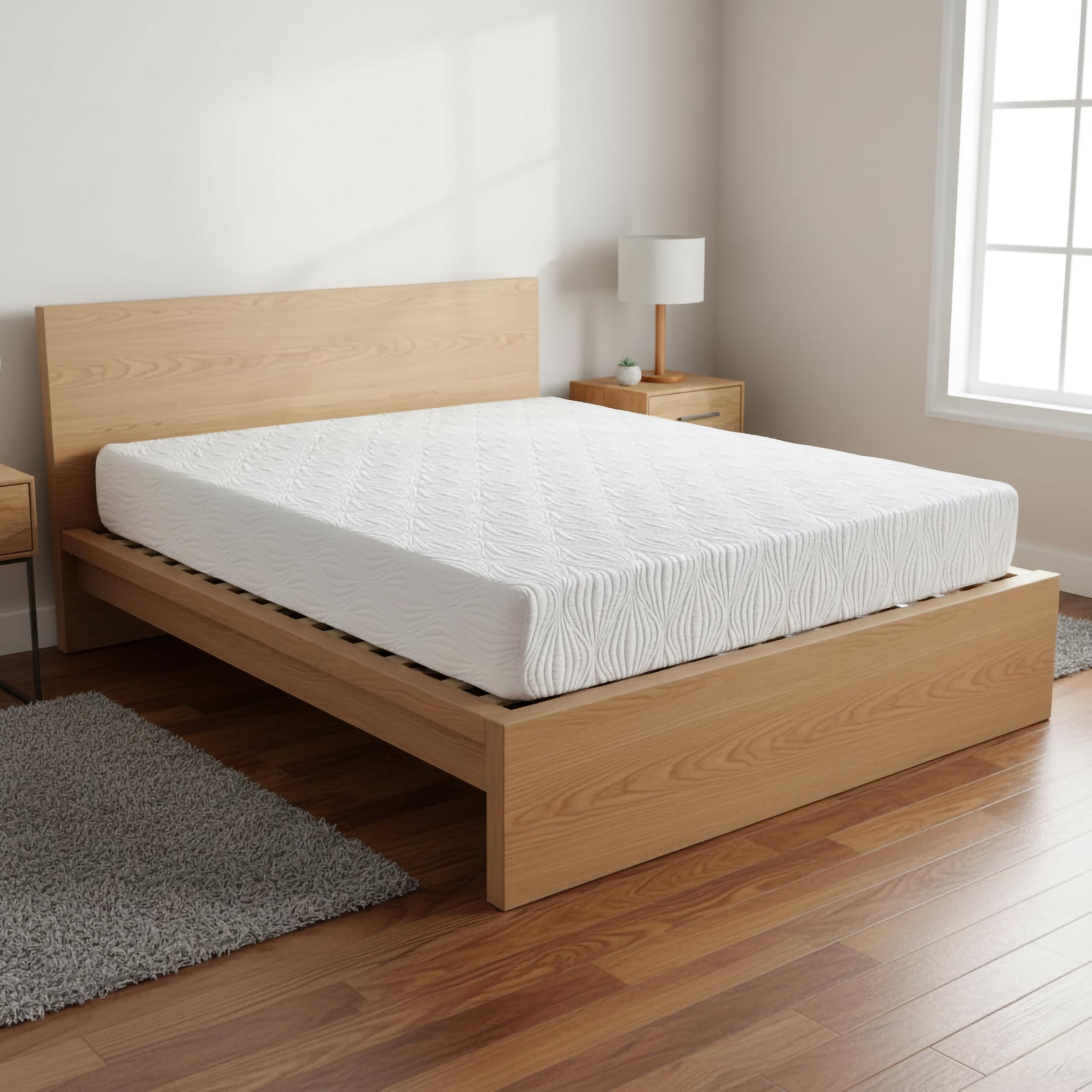 AC Pacific VISCO Gel Infused Memory Foam Mattress in a Box, Cool & Relaxed Sleep, High-Density Foam, Extra Firm Support, Full Deluxe, White