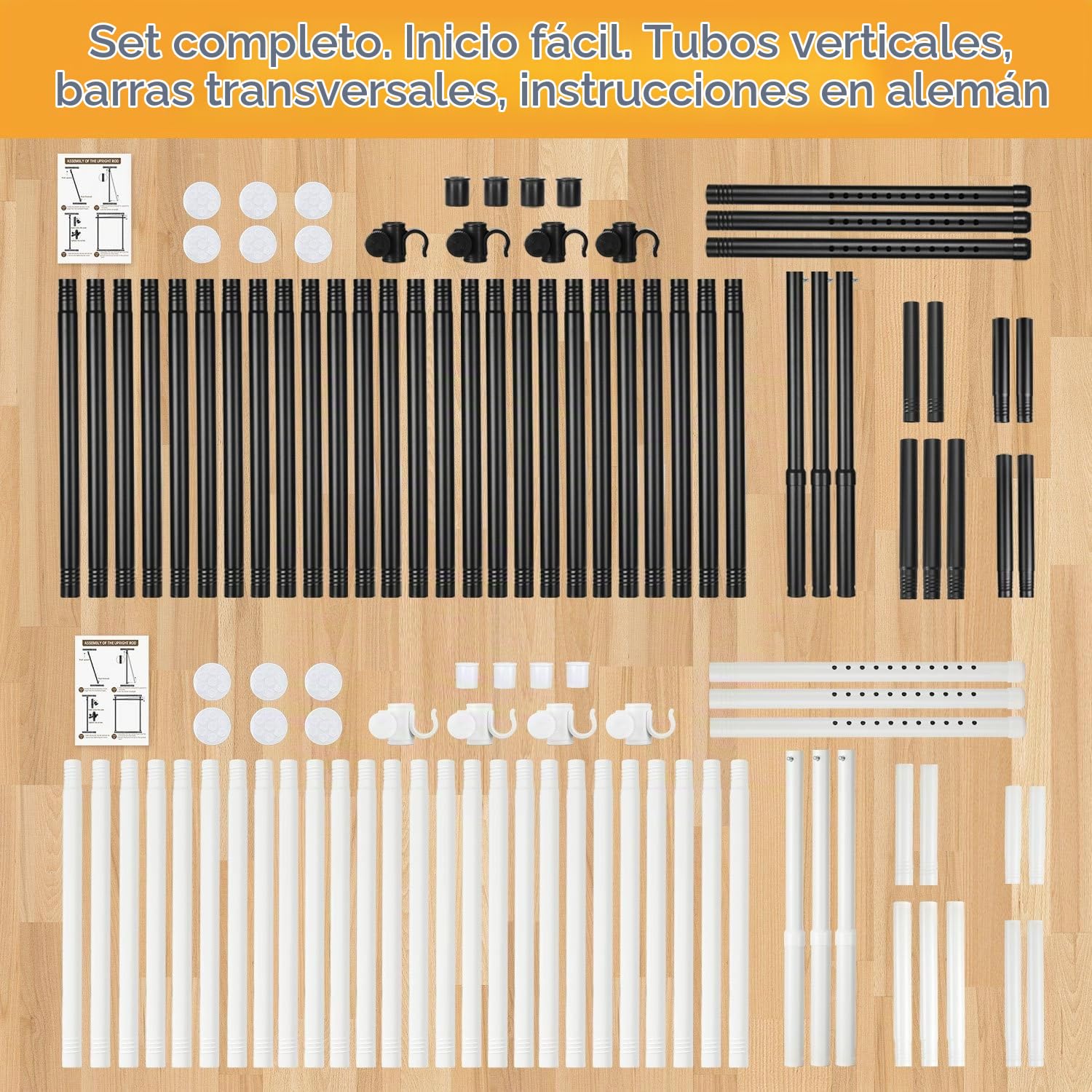 Separador de espacios sin necesidad de taladrar, barra para cortinas extra ancha como estructura para paravientos, separador de espacios independiente sin cortina, ancho 70-355 cm x alto 122-305 cm
