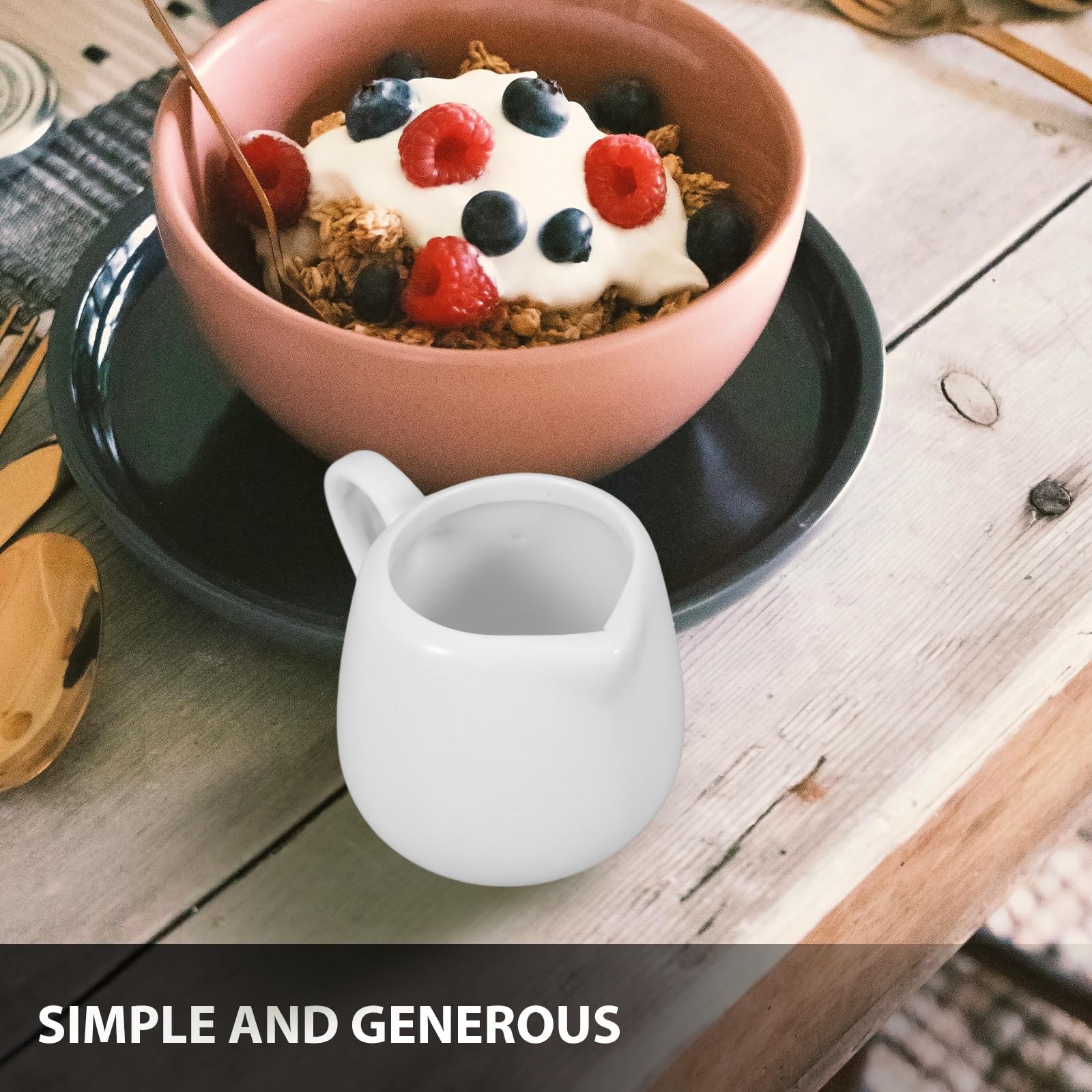 Set Di 4 Mini Bricco Per Latte in Ceramica Con Manico - 50ml Brocca Per Crema, Lattiera, Salse - Perfetto Per Casa, Bar, Hotel, Buffet