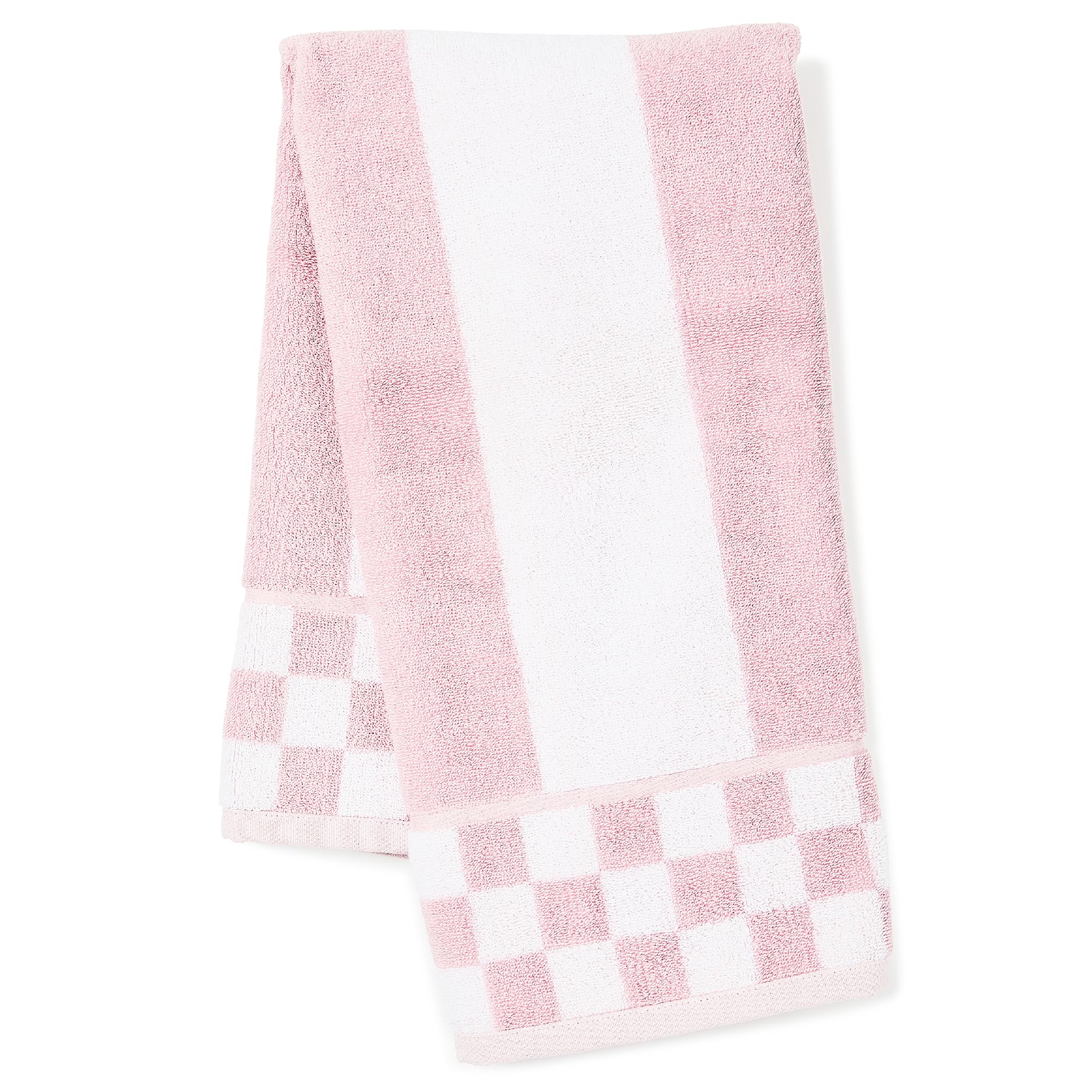 MACKENZIE-CHILDS Hand Towel, Cute Decorative Hand Towel for Bathroom and Kitchen, Pink-and-White Rosy Stripe