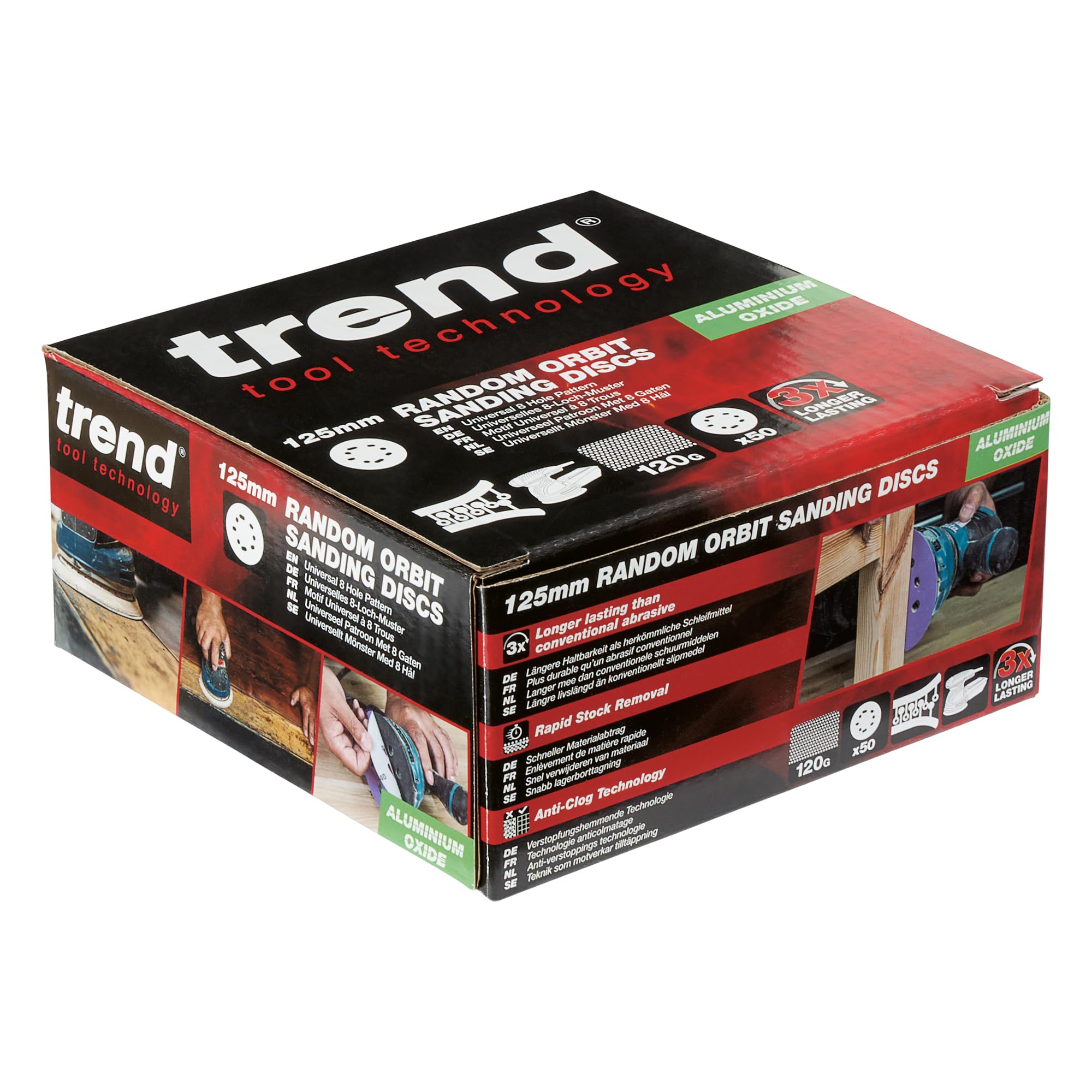 Trend Dischi abrasivi Excent. 125 mm grana 120, 50 pz ossido alluminio