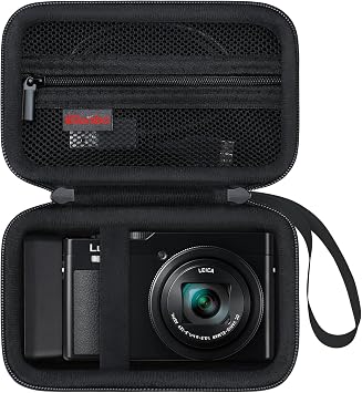 Elonbo Carrying Case for Panasonic LUMIX ZS99/ LX10/ ZS60/ ZS70/ ZS80/ ZS200/ ZS100 4K Digital Camera, Panasonic LUMIX Point and Shoot Camera Hard Travel Bag, Mesh Pocket fits Cables, Black
