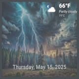 雷雨の音を楽しめる雨と雷のテレビ - ライブ時計と天気予報で心地よい睡眠を