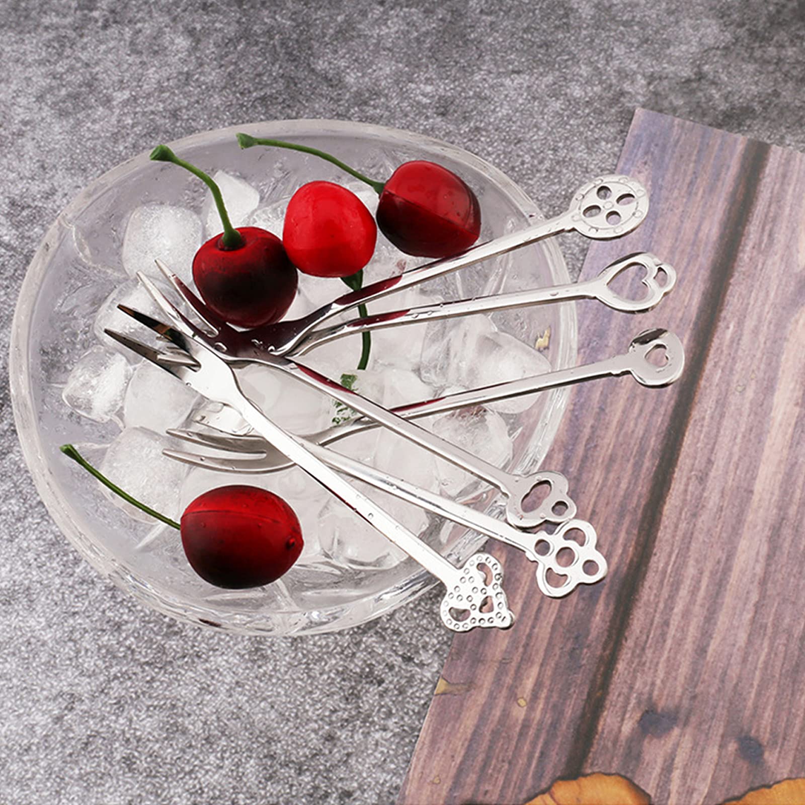 Evanda 14cm forchette da dessert 6 pezzi, set di forchette da pasticceria in acciaio inox, forchette da frutta, mini forchette da torta, forchette da aperitivo per casa, matrimonio, festa, ristorante