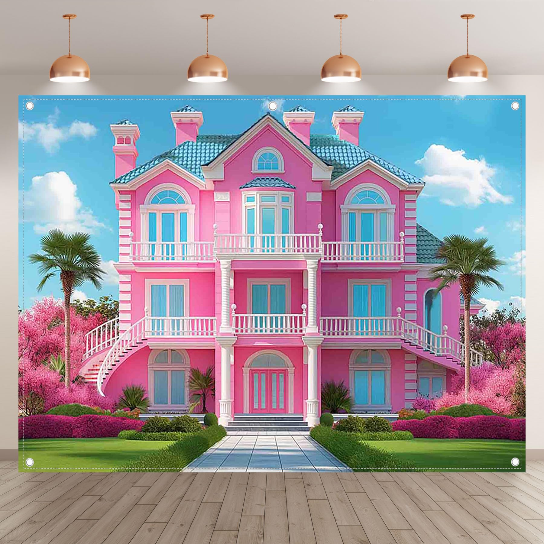 【最終値下げ】PINK HOUSE イラスト付きボックス 4個セット Amazon.com : ZTHMOE Fabric 8x6ft Pink House Photography Backdrop