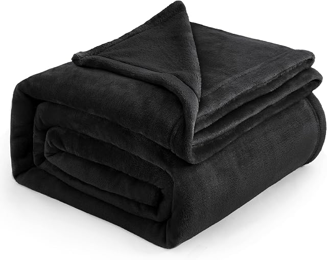 BEDSURE Fleece Blankets King Size Black - Bed Blanket Soft Lightweight Plush Cozy Fuzzy Luxury Microfiber, 108x90 inches