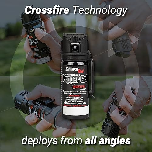 Miniatura 9 de SABRE Crossfire - Gel de pimienta, se despliega en cualquier ángulo, maximiza la adquisición de objetivos contra múltiples amenazas, clip para