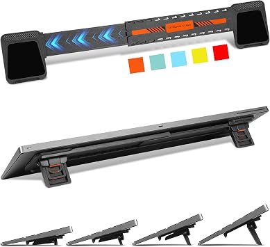 MEKASS Computer Keyboard Stand for Desktop, Adjustable Keyboard Riser, Extendable Holder, Non Slip, Ergonomic Office Desk Accessories for Flat-Back Keyboard Only Orange