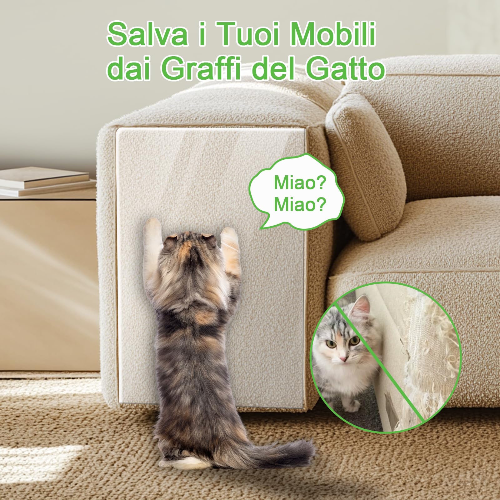 Dictien 40X500CM Protezione Divano Graffi Gatto, Antigraffio Gatto Divano, Protezione Porta Graffi Cane da Esterno, Pellicola Antigraffio, Datto per Mobili, Porte, Pareti, Tappeti, Banconi