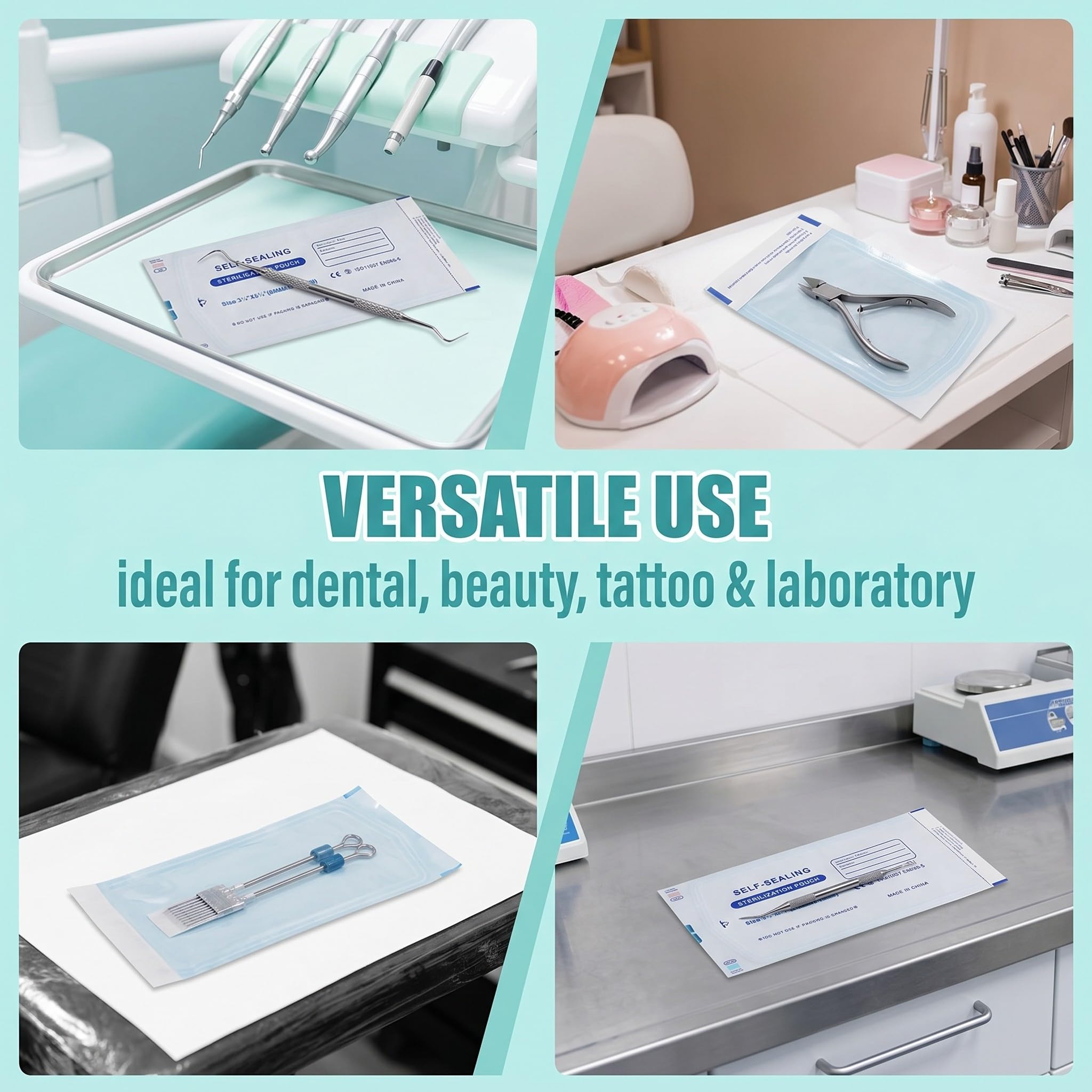 150 Pezzi Sacchetto Di Sterilizzazione, Buste Autosigillanti per Sterilizzazione, Buste Per Sterilizzazione, Per Strumenti Di Pulizia