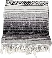Vista 2 de Cobija auténtica mexicana para yoga, Gris
