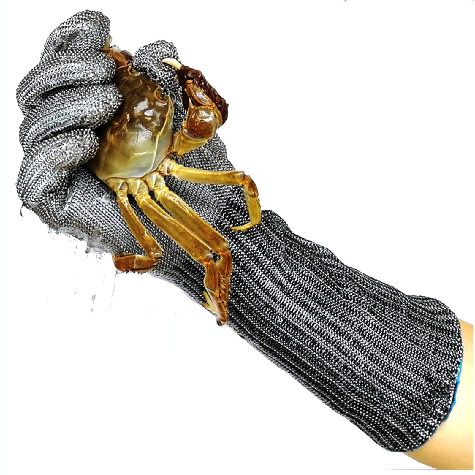 WXYZ Guantes Resistentes al Corte de Metal de Acero Inoxidable, protección de Nivel 5 y Guantes de Trabajo de Seguridad extendidos, for Cocina/jardín/asesinatos de Pescado/Vid