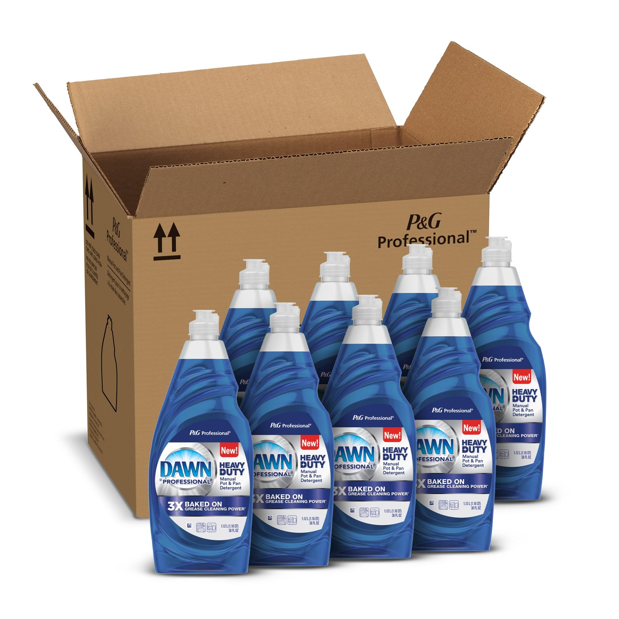P&G Professional Dawn Heavy Duty Manual Pot and Pan Dish Soap Detergent, 38 fl oz (Case of 8)