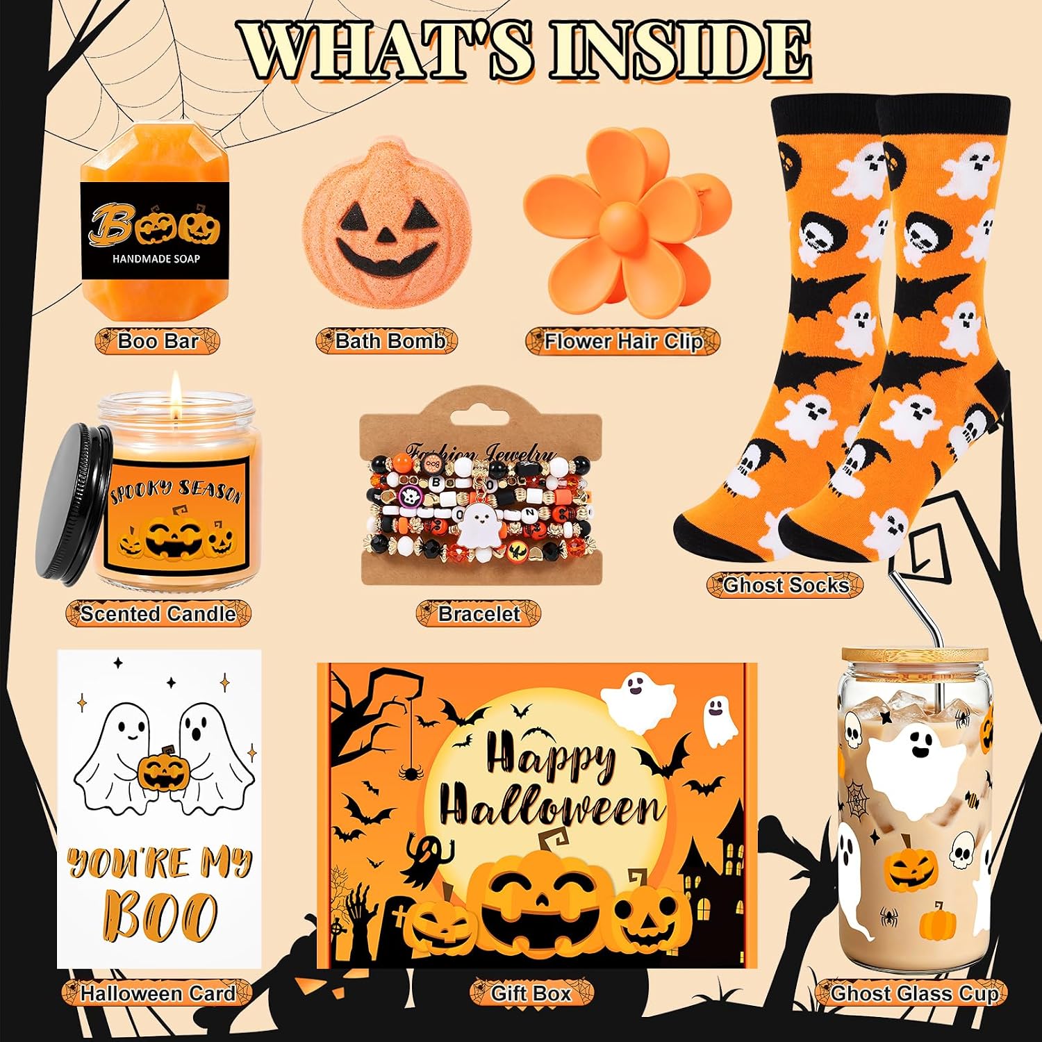 Halloween Gifts for Women, Boo Basket Stuffers for Teens Girls Adults