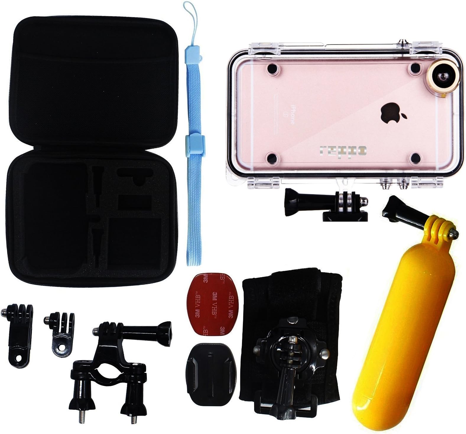 REPPO iPhone 6 6s case sports Waterproof Case with 170° Wide Angle Lens Perfect for Swimming, Boating, Fishing, Skiing Compatible with GoPro Adapter (for iphone 6s/6 YTZ)