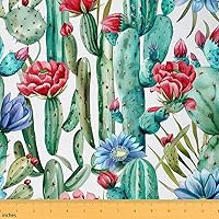 Vista 40 de The Yard - Tela de pájaros coloridos por yarda, diseño de hojas de palma en acuarela tropical, para proyectos de bricolaje en el hogar, tela rústica