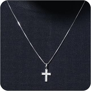 [Mesaro] necklace for men クロス ネックレス メンズ レディース 人気 金属アレルギー対応 十字架 ペンダント シルバー アクセサリー サージカルステンレス 金属アレルギー対応 敏感肌 耐水性