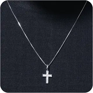 [Mesaro] necklace for men クロス ネックレス メンズ レディース 人気 金属アレルギー対応 十字架 ペンダント シルバー アクセサリー サージカルステンレス 金属アレルギー対応 敏感肌 耐水性