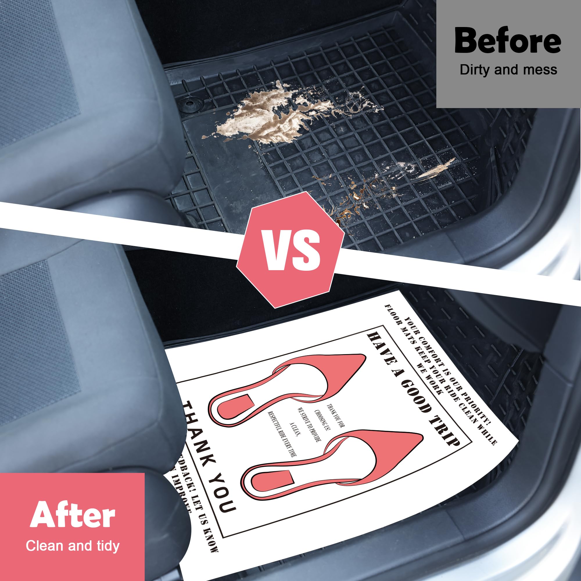 100 PCS Kraft Paper Floor Mats for Car AHIER 20 H x 16 W Disposable Waterproof Vehicle Paper — view 4